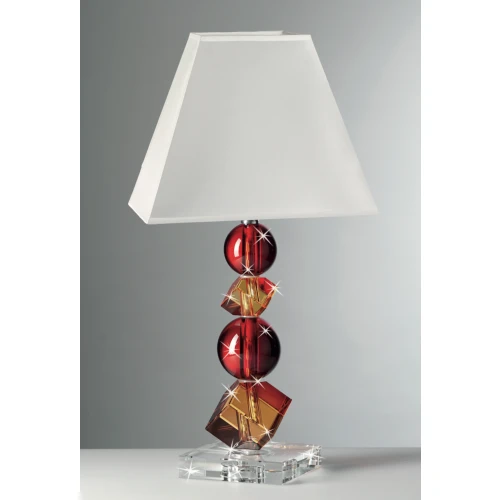 Lampada Ranoldi cm.53 in Vetro Artistico Rosso e Ambra: Design Made in Italy
