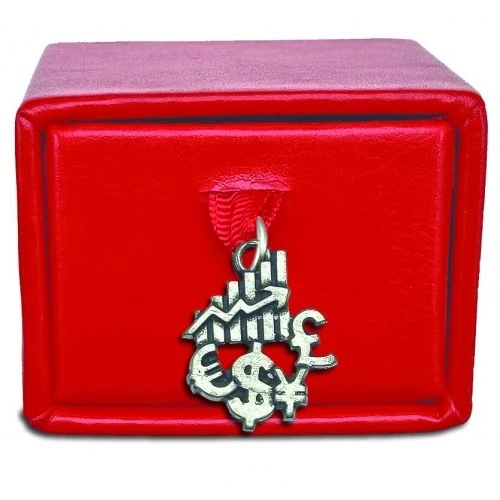 Scatolina porta confetti con ciondolo euro dollaro grafico per laurea in ECONOMIA