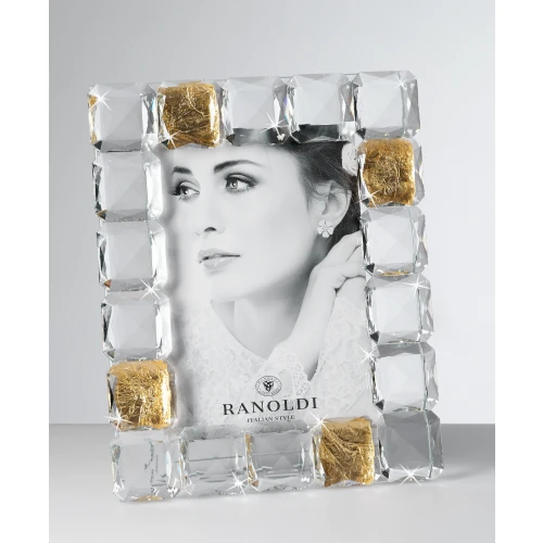 CORNICE IN CRISTALLO INSERTI DORATI CM.13X18 - RANOLDI