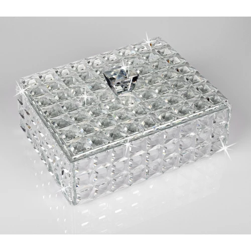 SCATOLA PORTAGIOIE IN CRISTALLO CM.22X18X10 ARGENTO