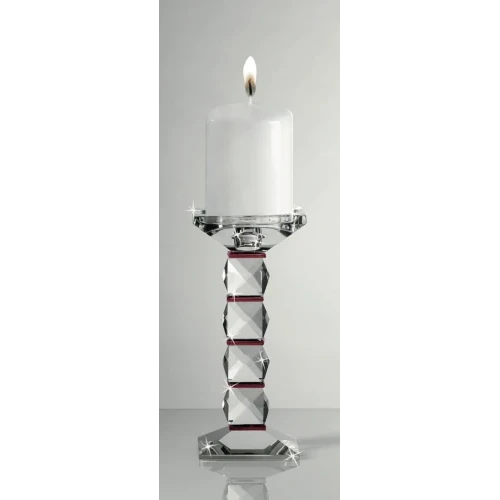 CANDELABRO 1 FIAMMA IN CRISTALLO ROSSO - RANOLDI 