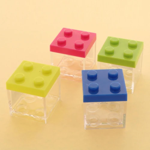 Scatolina per confetti in plexiglass stile Lego