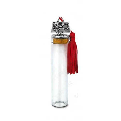 Fiala in vetro con stetofonendoscopio sul tappo - Bomboniera laurea in Medicina