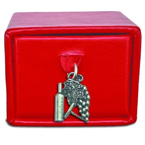 Scatolina porta confetti con ciondolo bottiglia e uva per laurea in ENOLOGIA