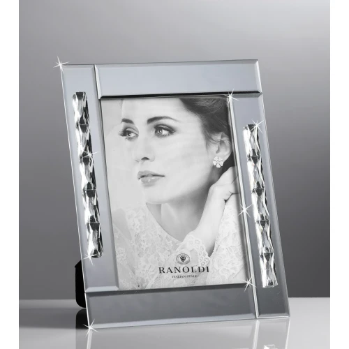 Bomboniera Matrimonio Portafoto in Cristallo Ranoldi con Cornice Specchio e Box Regalo cm.13x18