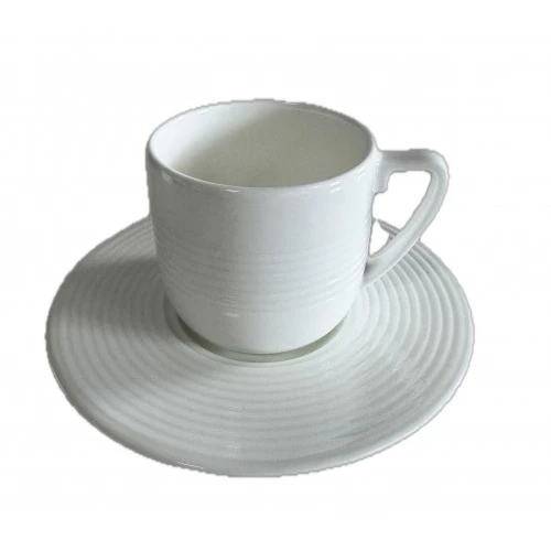 set 12 tazzine caffe in porcellana bianca con zuccheriera Vera Wang