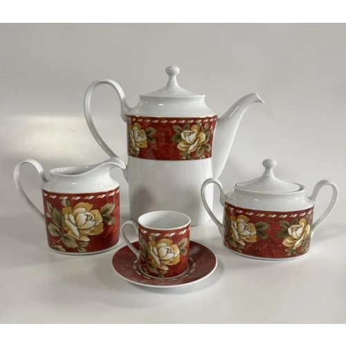 SERVIZIO DA CAFFE' IN PORCELLANA DECORATA ROSENTHAL RENAISSANCE AMBRA