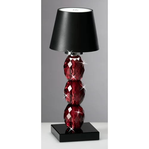 LUME IN CRISTALLO RED LED TOUCH - CUPOLA NERA