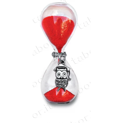 Clessidra laurea ciondolo gufo con scatola