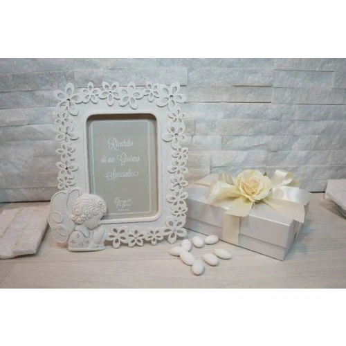 Cornice angelo fiori con strass