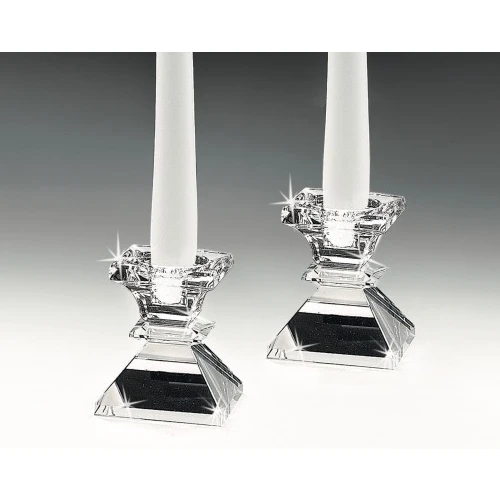 COPPIA CANDELABRI IN CRISTALLO - BOMBONIERE RANOLDI