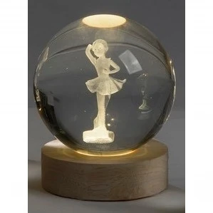 Sfera LED Ballerina in Cristallo 3D: La Tendenza Bomboniere Comunione 2026 cm.6