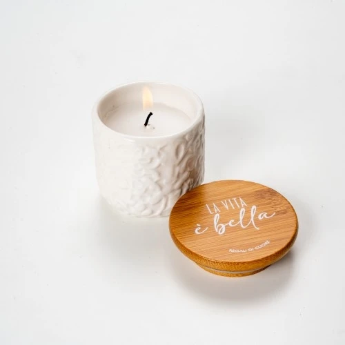 CANDELA CERAMICA LA VITA E' BELLA
