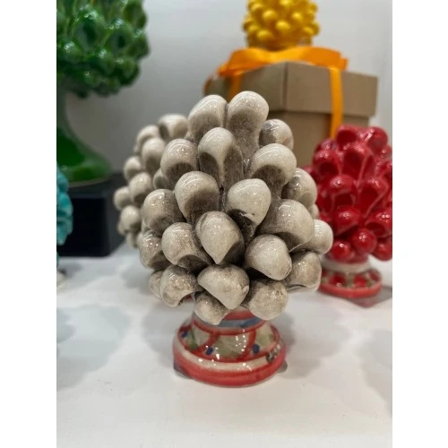 Pigna bomboniera cm. 8 bianco antico