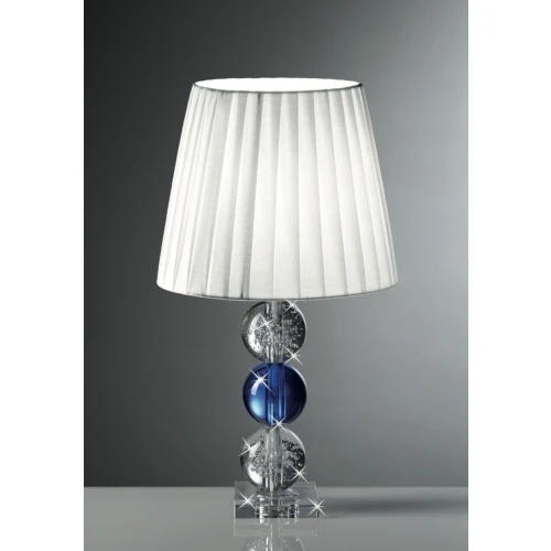 Lampada in Cristallo Ranoldi con Sfere Effetto Bollicine ed elemnto Blu Elettrico | Design Italiano