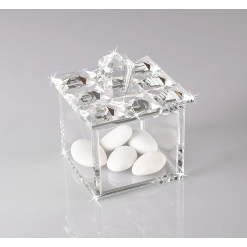 Scatolina Portagioie in Cristallo Ranoldi: Bomboniera Matrimonio Made in Italy con Coperchio