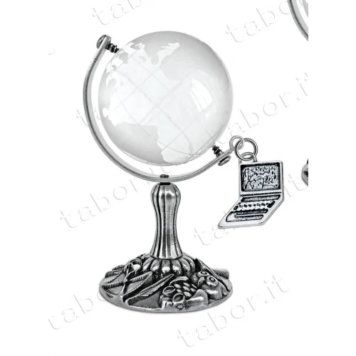 Globo terrestre laurea in vetro con computer Laurea in Informatica