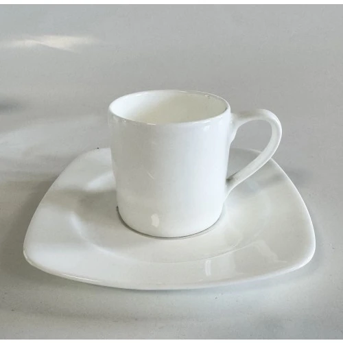 set 12 tazzine caffè in fine porcellana bianca bone china