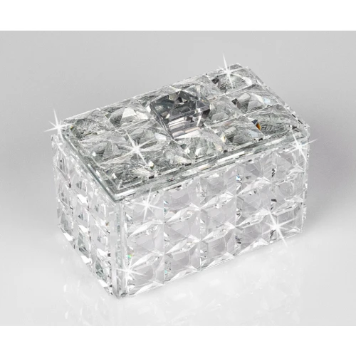 PORTAGIOIELLI IN CRISTALLO CM.13X9X10 ARGENTO - RANOLDI