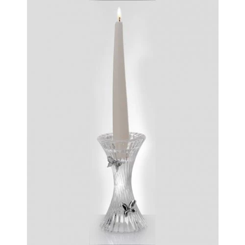Candeliere Crystal in cristallo con farfalle e candela bomboniera nozze - Memory 2016