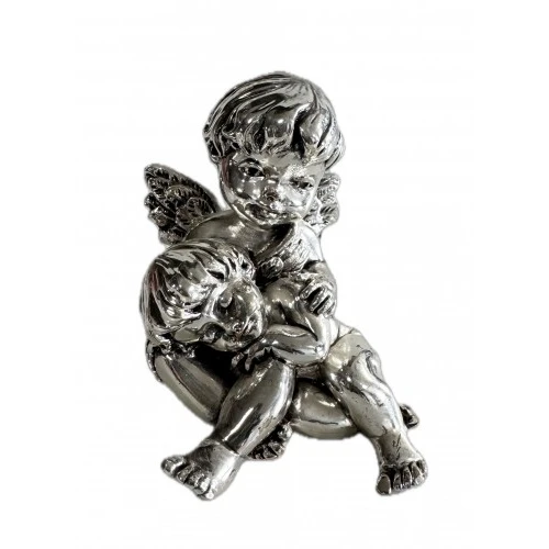 Coppia Angioletti in argento rivestito cm.7x5 - Offerta Bomboniere