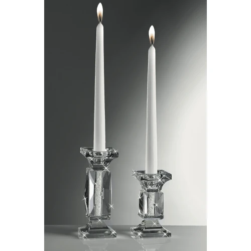 Candelabro Mono Fiamma in Cristallo Ranoldi con Micro-Cristalli – Made in Italy cm.11