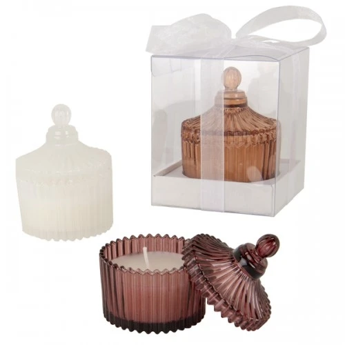 CANDELA VETRO COLORATO DM.6 H.9 CON BOX 