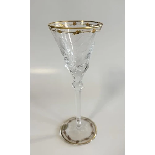 CALICE VINO IN CRISTALLO MOLATO FILO ORO - MOSER