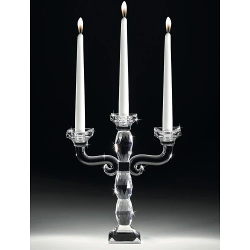 CANDELABRO 3 FIAMME IN CRISTALLO