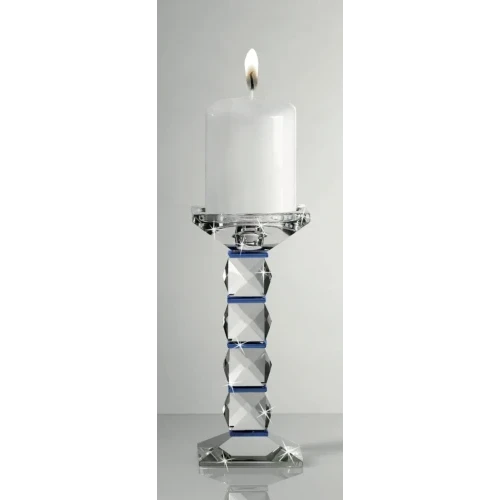 CANDELABRO 1 FIAMMA IN CRISTALLO BLU - RANOLDI 