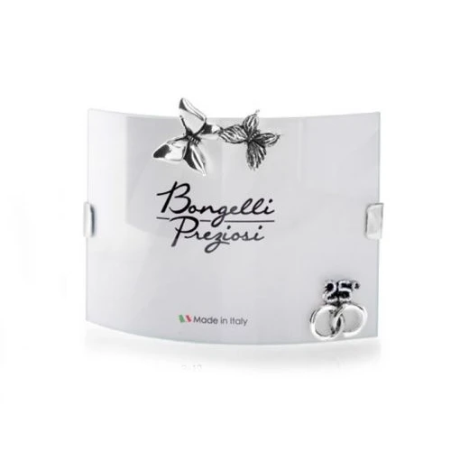 Portafoto 25 anni matrimonio farfalle e fedi bomboniera Nozze d'argento - Memory