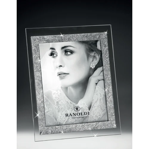 CORNICE IN CRISTALLO CON FOGLIA ARGENTO - RANOLDI