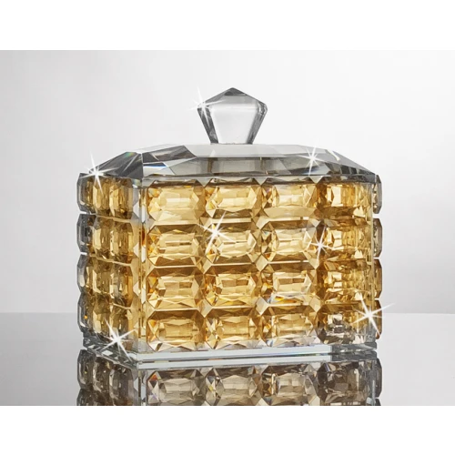 PORTAGIOIE IN CRISTALLO AMBRA CM.13X10X13 - RANOLDI