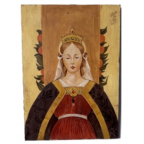 Madonna Olio su tavola decorazione manuale