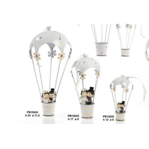 Mongolfiera in metallo con sposini - Mandorle