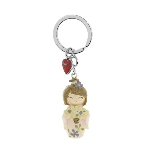 KOKESHI CON VENTAGLIO ROSA