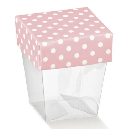 Scatolina portaconfetti rosa pois