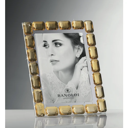 Portafoto 13x18 in Cristallo Ranoldi con Elementi Ambra – Made in Italy