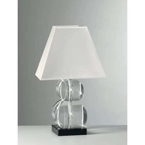 LUME IN CRISTALLO CON BASE NERA E CUPOLA BIANCA RANOLDI CM.40