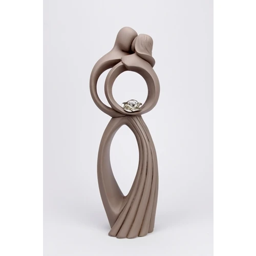 Scultura coppia con fiore - cacao