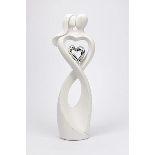 Scultura cuore in resina bianca