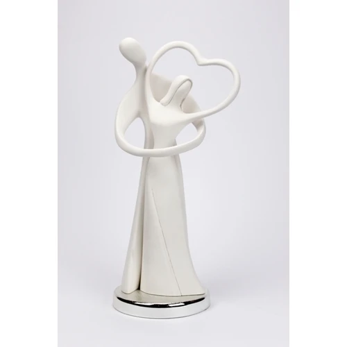 Statua innamorati in resina bianca