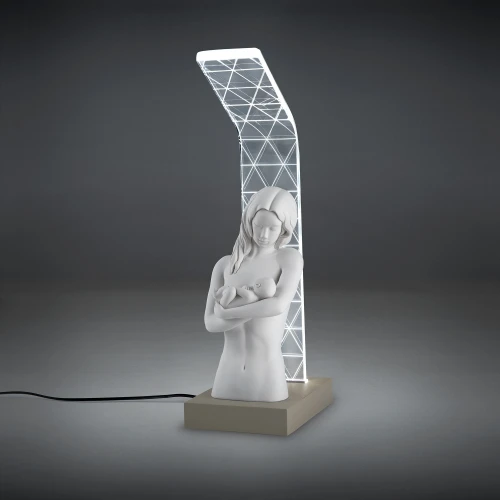 Abat jour moderna a LED con scultura abbraccio di mamma