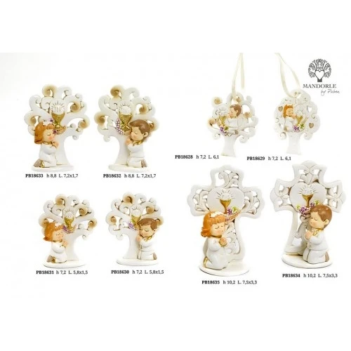 BOMBONIERA COMUNIONE BIMBA PREGHIERA 8.8 CM. RESINA