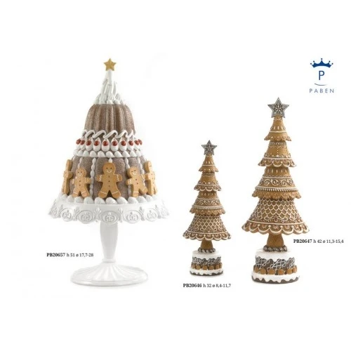 ALBERO DI NATALE DI MARZAPANE 42 CM. RESINA