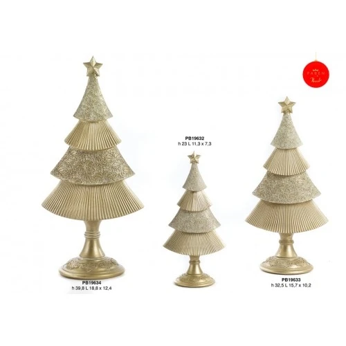 ALBERO DI NATALE STIL. 39.8 CM. RESINA ORO