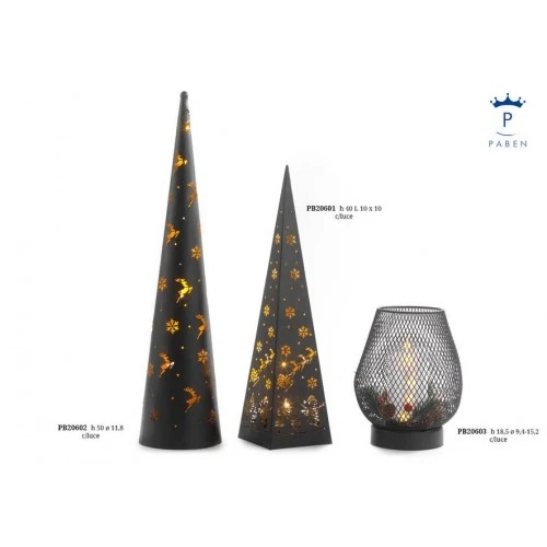 ALBERO NATALE A PIRAMIDE STIL. 40 CM. METALLO LUCE