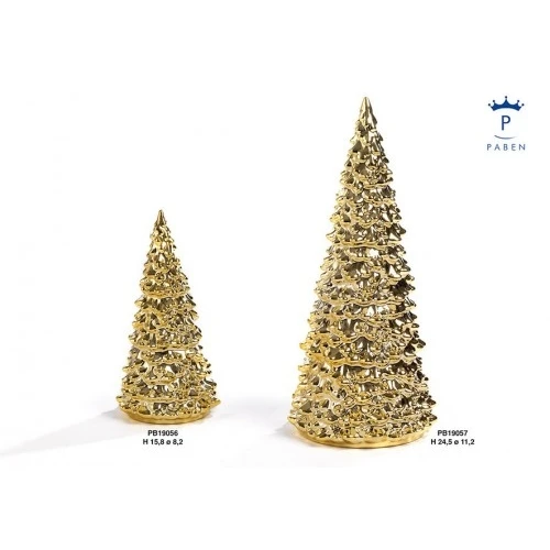 ALBERO NATALE STIL. 24.5 CM. PORCELLANA ORO
