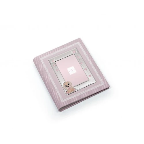 ALBUM BIMBO CON CAGNOLINO 20X25 ROSA CON FOTO 9X13