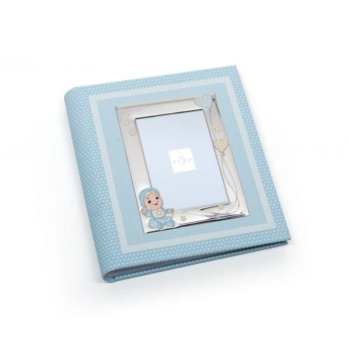ALBUM BIMBO CON PALLONCINI 25X30 CELESTE CON P.FOTO 13X18